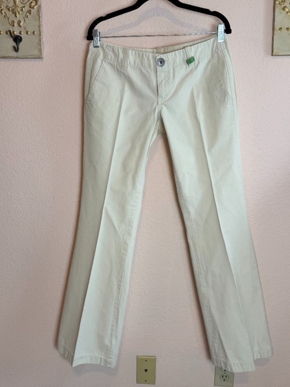 Vintage Diesel  90s Y2K Low Rise Streetwear Ivory Jeans Flare/Bootcut Sz 30